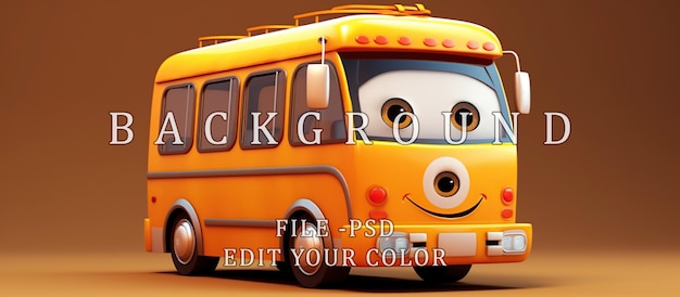 PSD cartoon bus carino