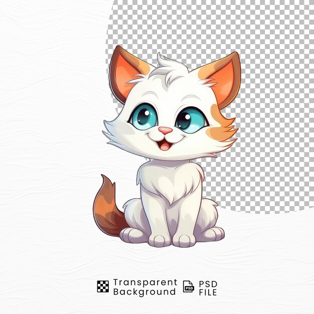 PSD cute cartoon cat png