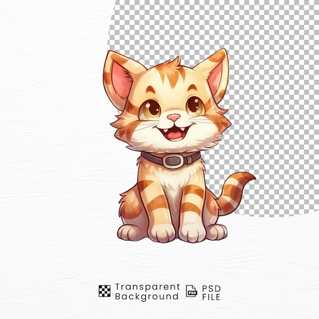 PSD simpatico gatto cartone animato png