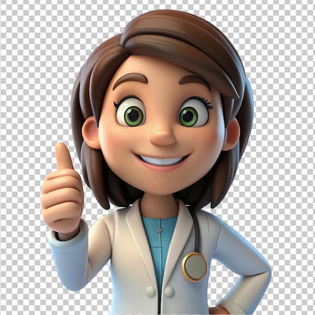 Caricatura carino carino sorridente medico donna png