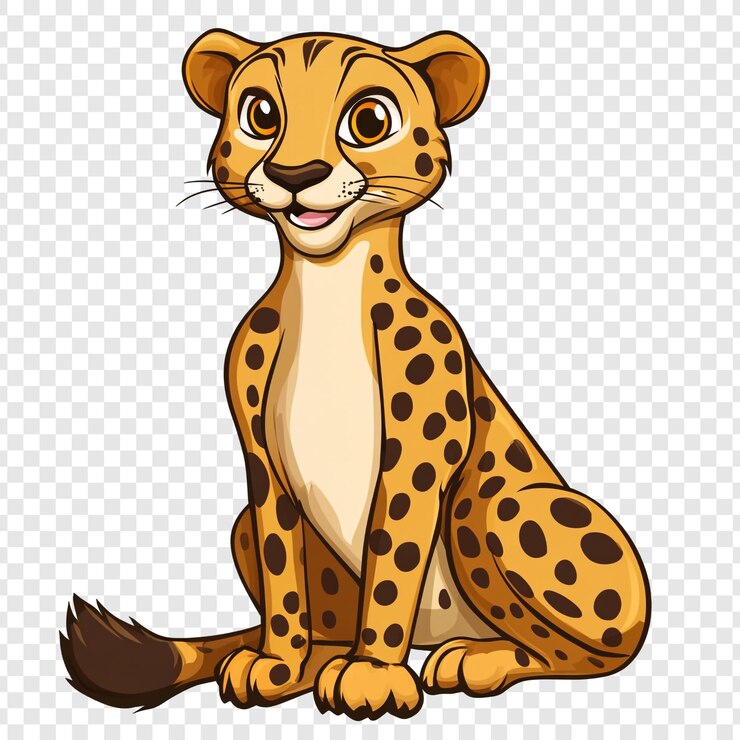 PSD cute cartoon cheetah