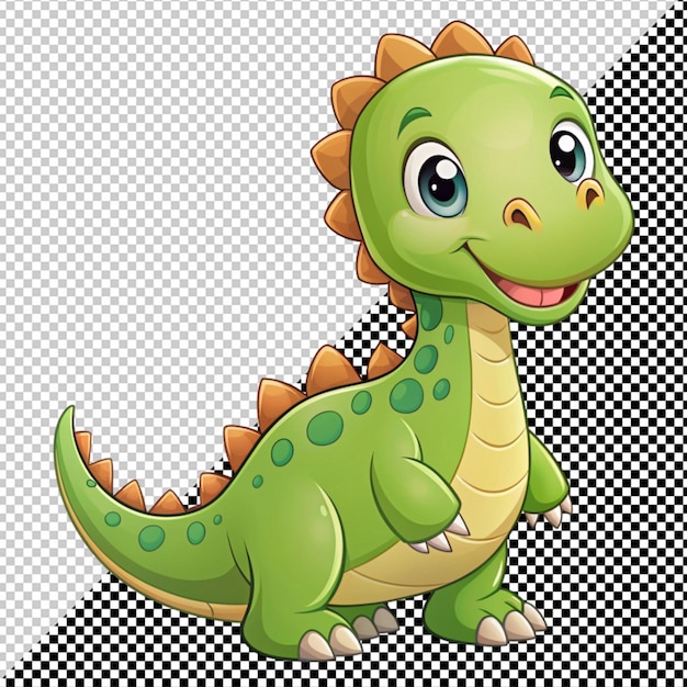 PSD cute cartoon dinosaur vector on transparent background