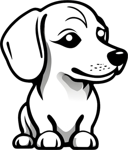 PSD a cute cartoon dog icon aigenerated