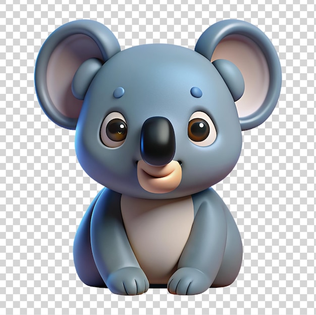 PSD cute cartoon koala on a transparent background