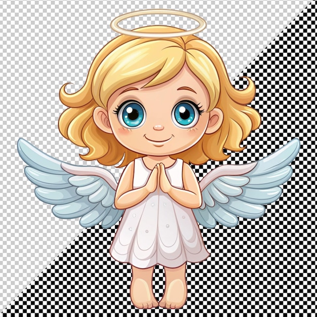 PSD cute cartoon little angel vector on transparent background