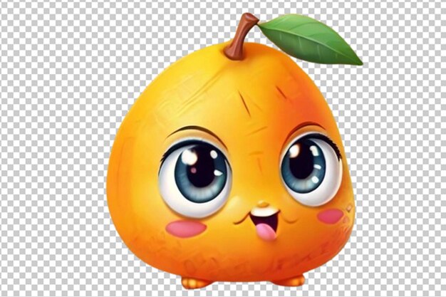 Cute cartoon mango with smiley face