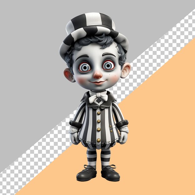 PSD cute cartoon mime jr