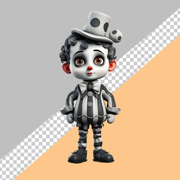 PSD cute cartoon mime jr