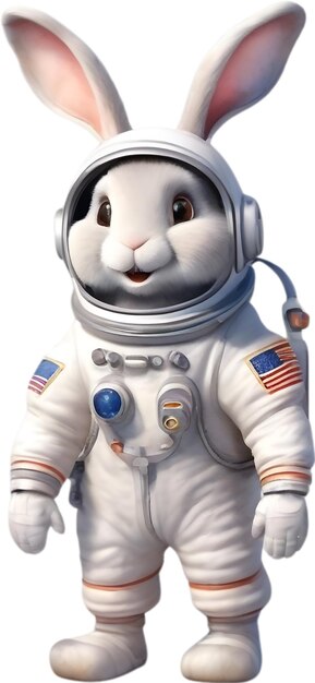 PSD un cartoon carino rabbit astronaut aigenerato