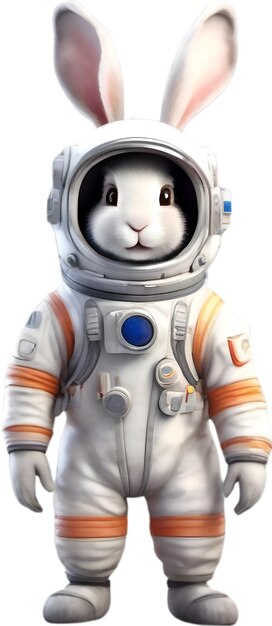 PSD un cartoon carino rabbit astronaut aigenerato