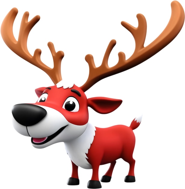 PSD cute cartoon reindeer aigenerated