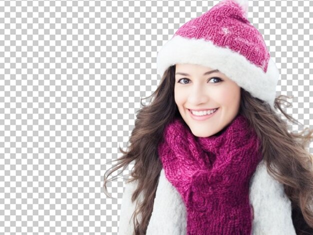 PSD cute cartoon woman in a scarf