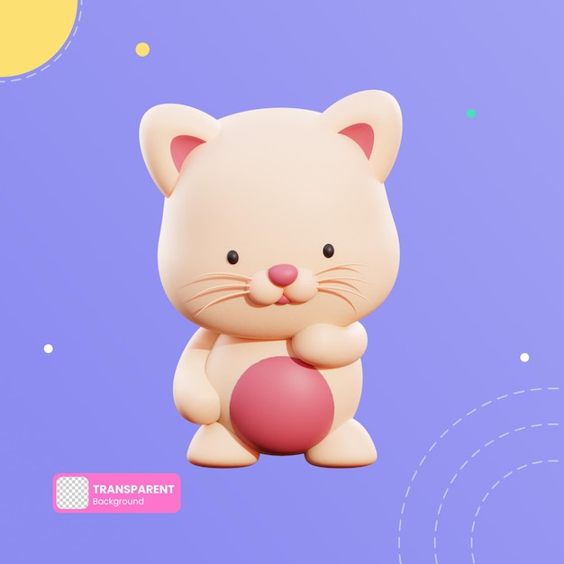 Premium PSD | Cute cat 3d illustration