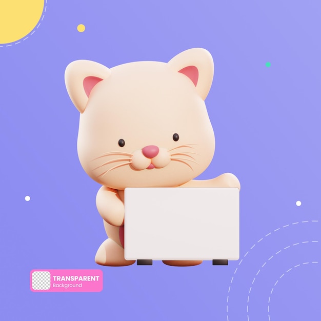 Cute cat 3d illustration