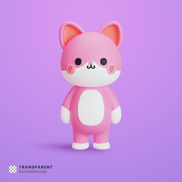 かわいい猫の3Dイラスト