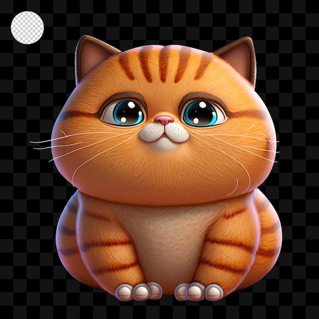 PSD Милый кошачий мультфильм, 3d иллюстрация