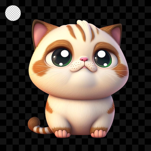 PSD cute cat cartoon, 3d illustration