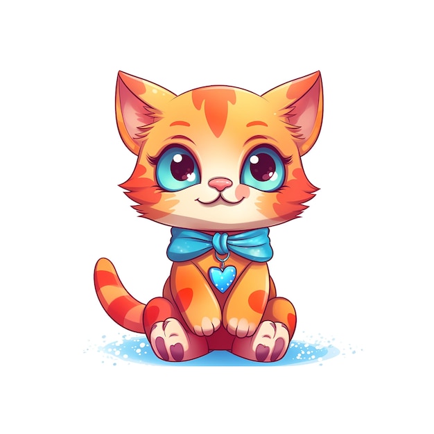 Cute cat cartoon icon image