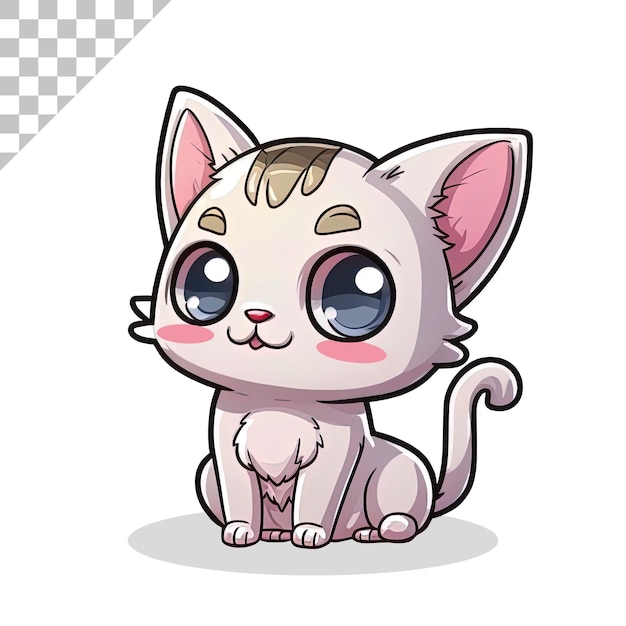 PSD cute cat cartoon illustration.