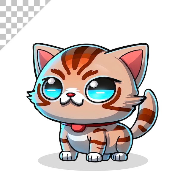 PSD cute cat cartoon illustration.