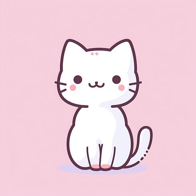 PSD cute cat flat vector graphic simple minimal freepik svg