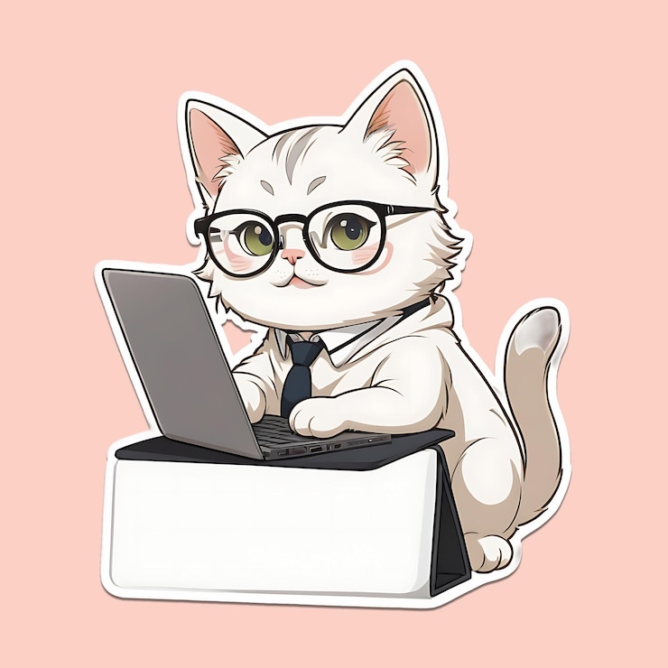 PSD cute cat sticker