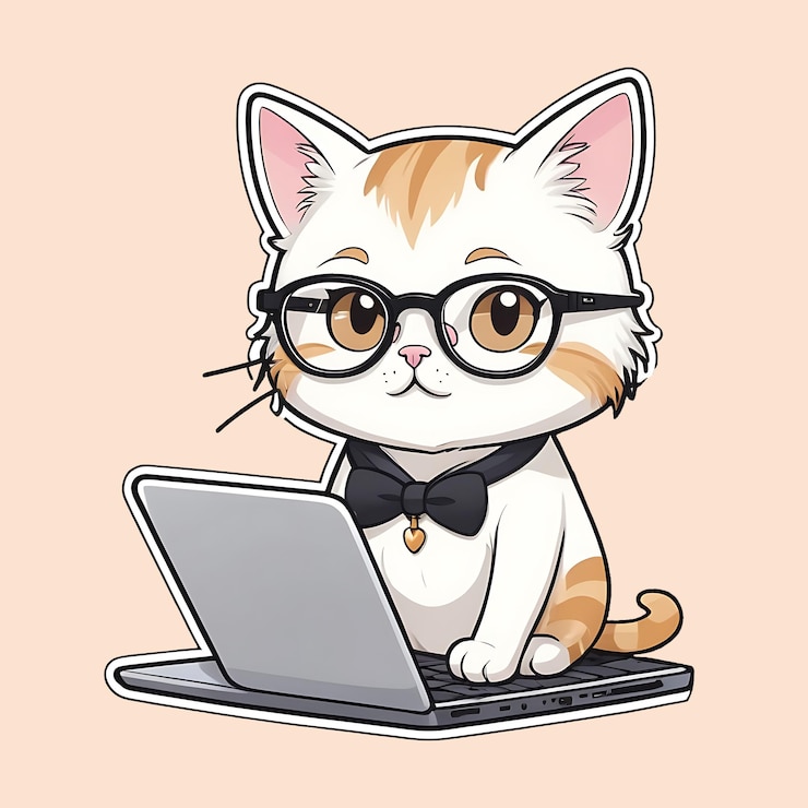 PSD cute cat sticker