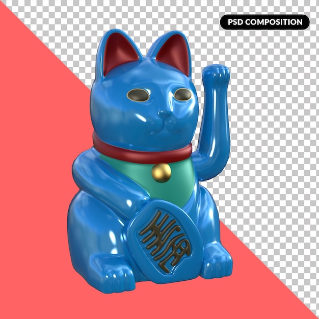 PSD simpatico gatto gioca rendering 3d psd premium