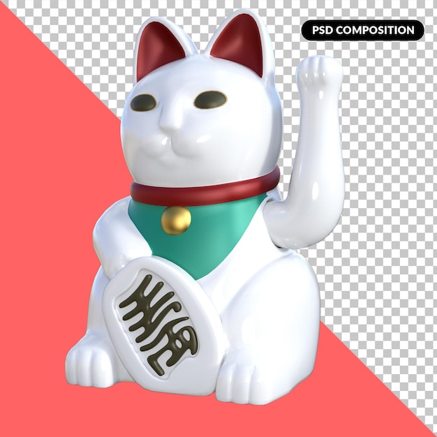 Cute cat toys 3d rendering premium psd