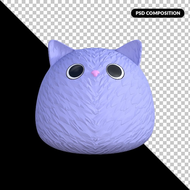 かわいい猫のおもちゃの3dレンダリング premium psd