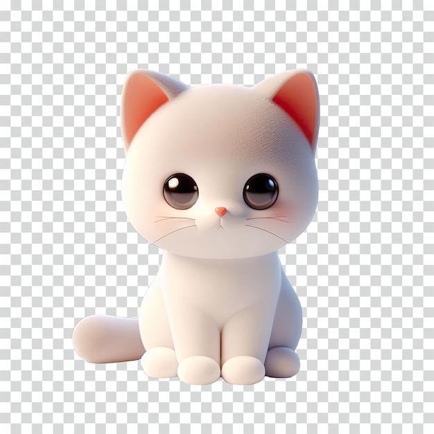 PSD cute cat in transparent background