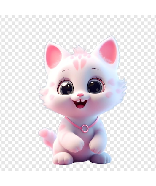 PSD a cute cat with a pink nose and pink ears