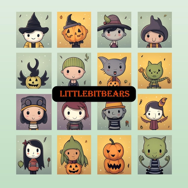 Cute_charaters_halloween_set_pastel_colour 01