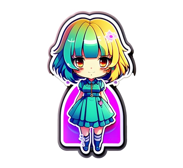 Illustrazione di ragazza carina chibi