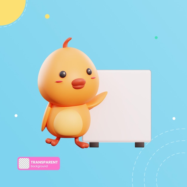 Cute chicken 3d illustration