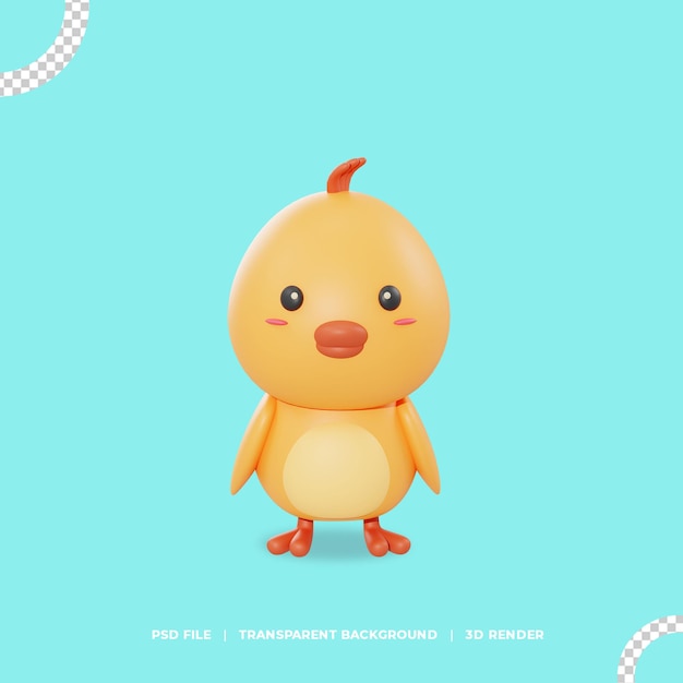 Cute chicken 3d illustration