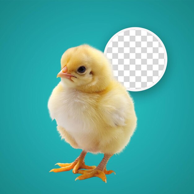 PSD cute chicken in flat cartoon style