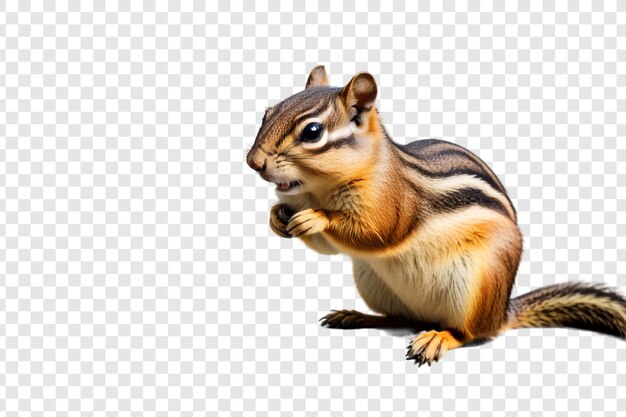 PSD cute chipmunk png isolated on transparent background