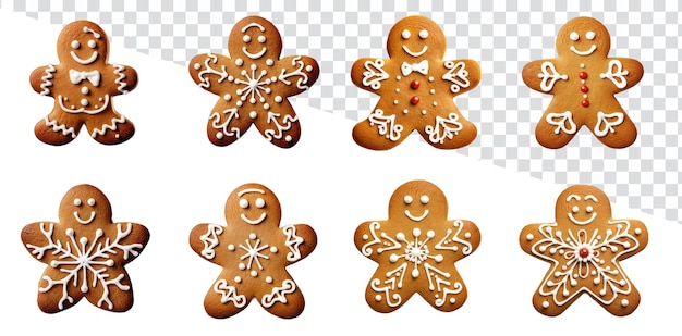PSD cute christmas set of sugar and gingerbread cookies