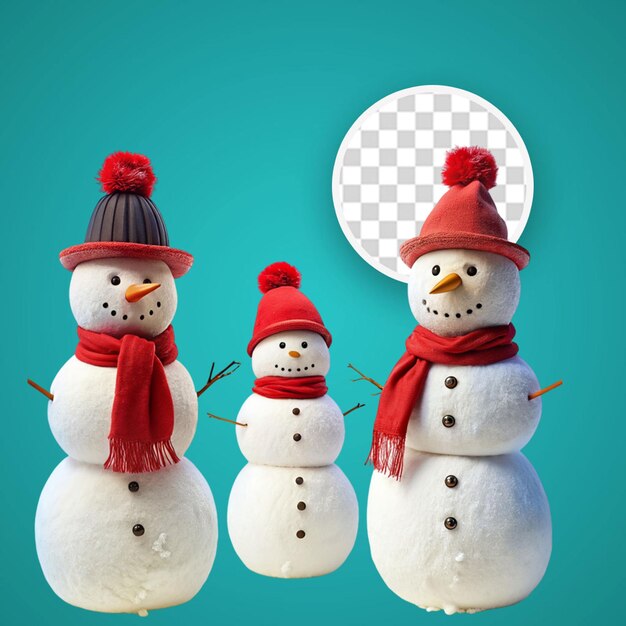 PSD cute christmas snowman illustrations