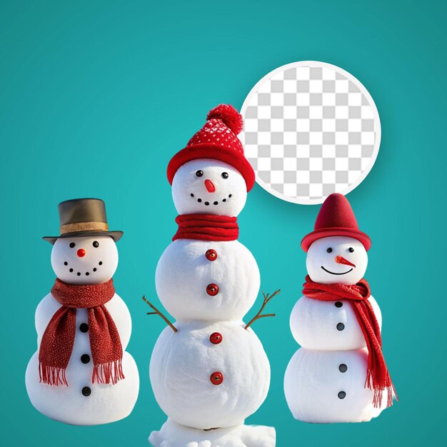 PSD cute christmas snowman illustrations