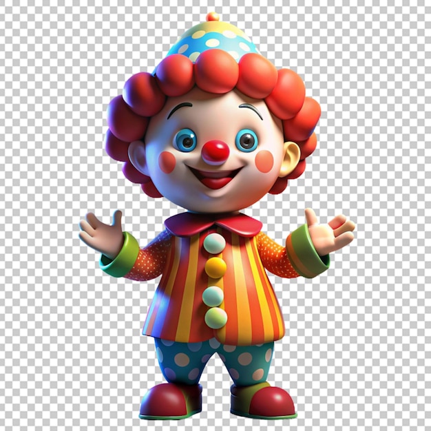 PSD simpatico clown in stile cartone animato 3d