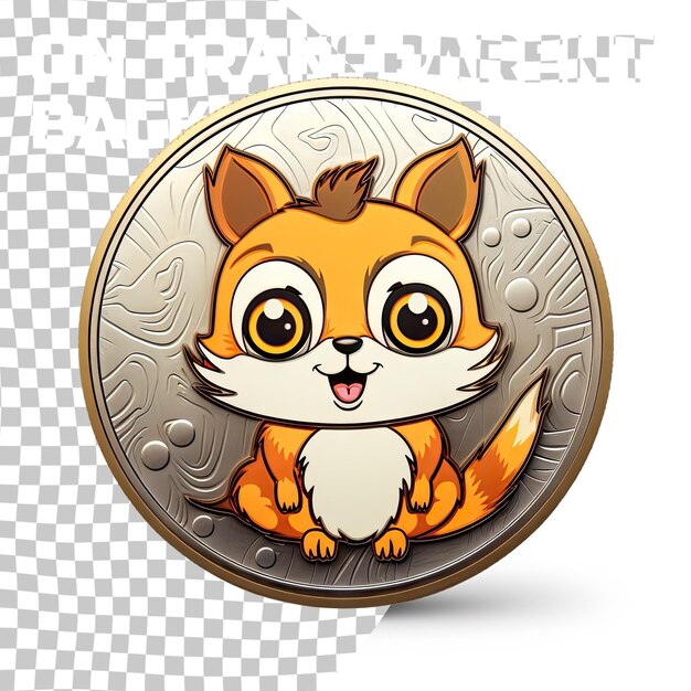 PSD cute coin design over transparent