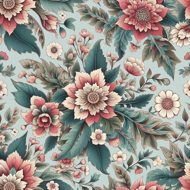 PSD cute colorful flower background seamless pattern