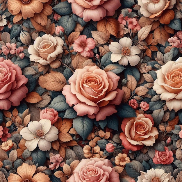 Cute colorful flower seamless pattern