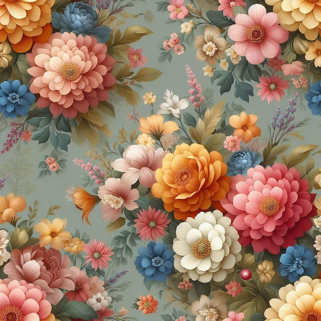 cute colorful flower seamless pattern