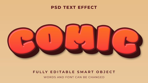 PSD cute comic graphic style editable text effect