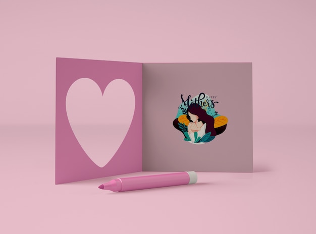 Cute composition for mother's day with card mock-up