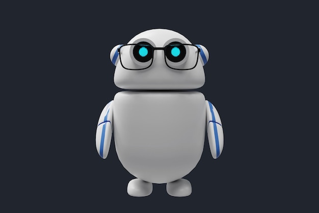 Cute Conversational copilot AI Character 3d rendering