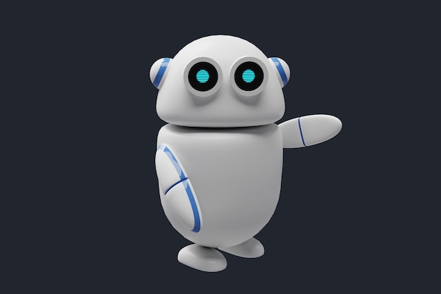 Cute Conversational copilot AI Character 3d rendering